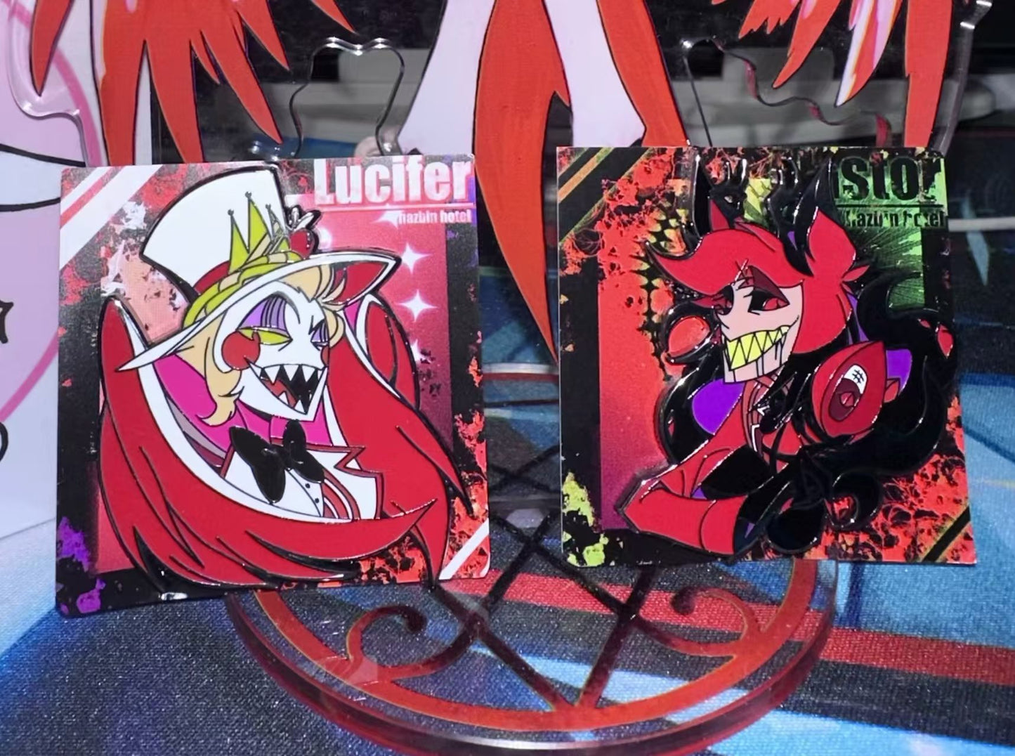 Alastor x Lucifer Enamel Pin Set