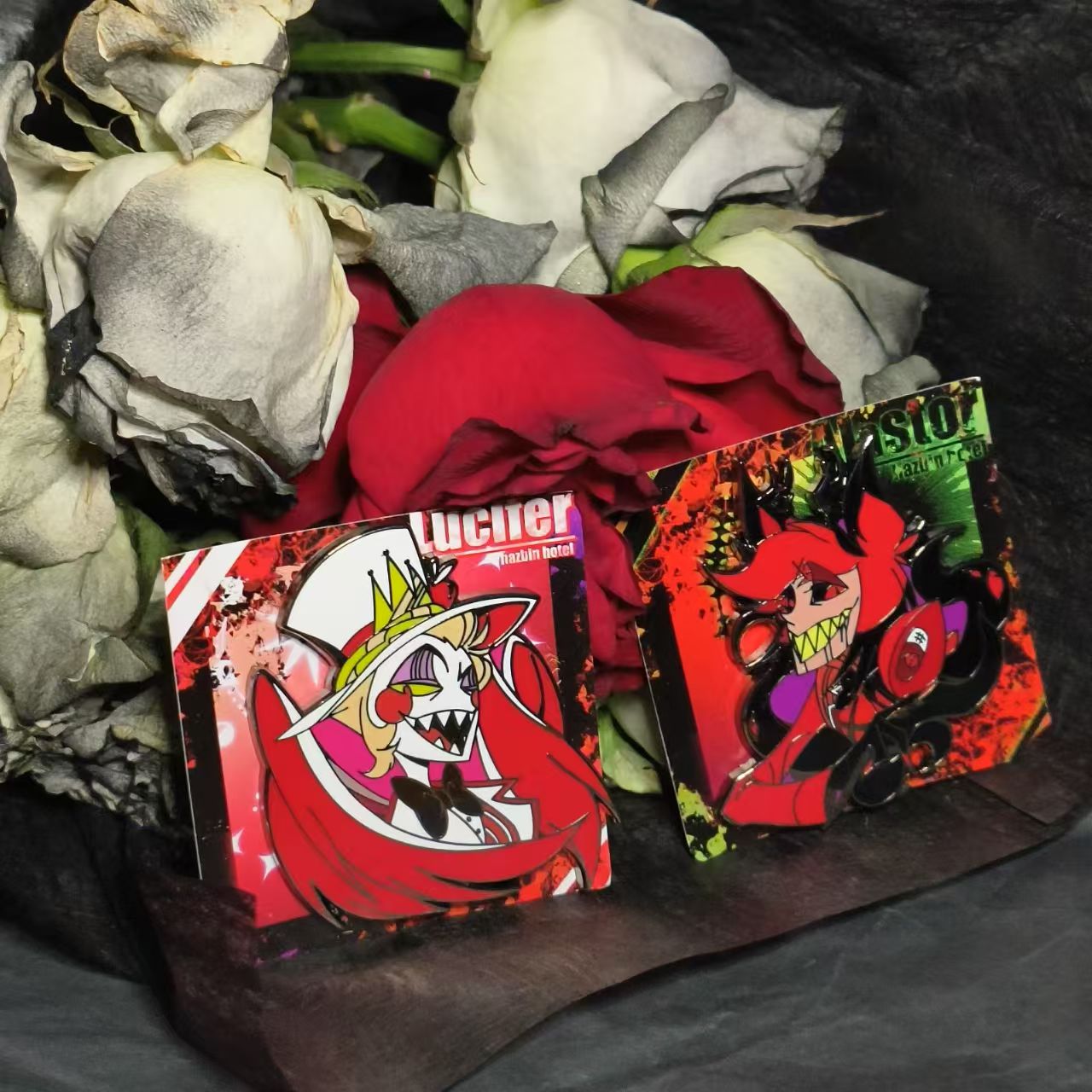 Alastor x Lucifer Enamel Pin Set