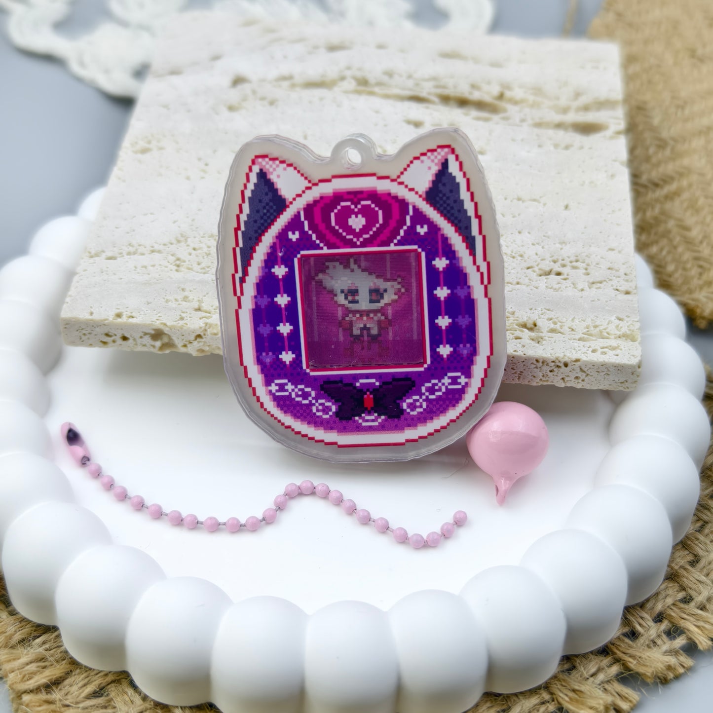 Hazbin Hotel Acrylic 3D Lenticular Card Tamagotchi Kecychain