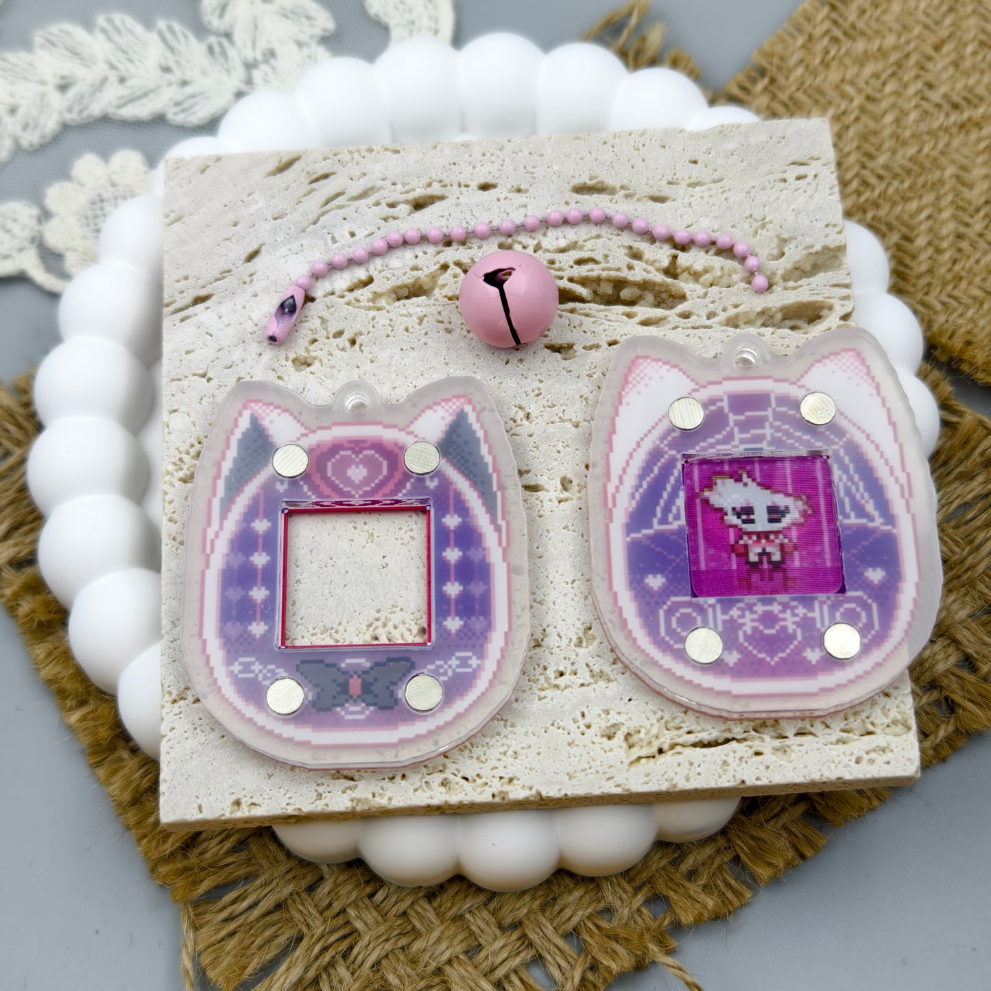 Hazbin Hotel Acrylic 3D Lenticular Card Tamagotchi Kecychain