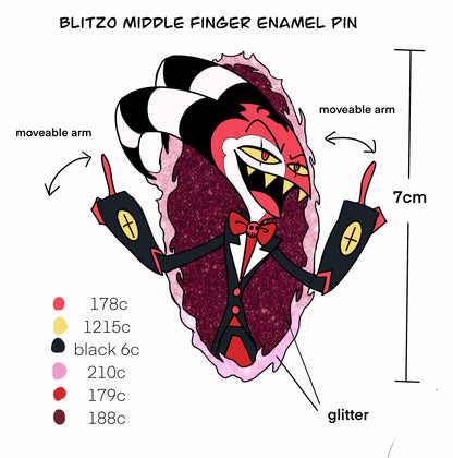 Pre-Order [Helluva Boss] Blitzo Enamel Pin with Movable Arms