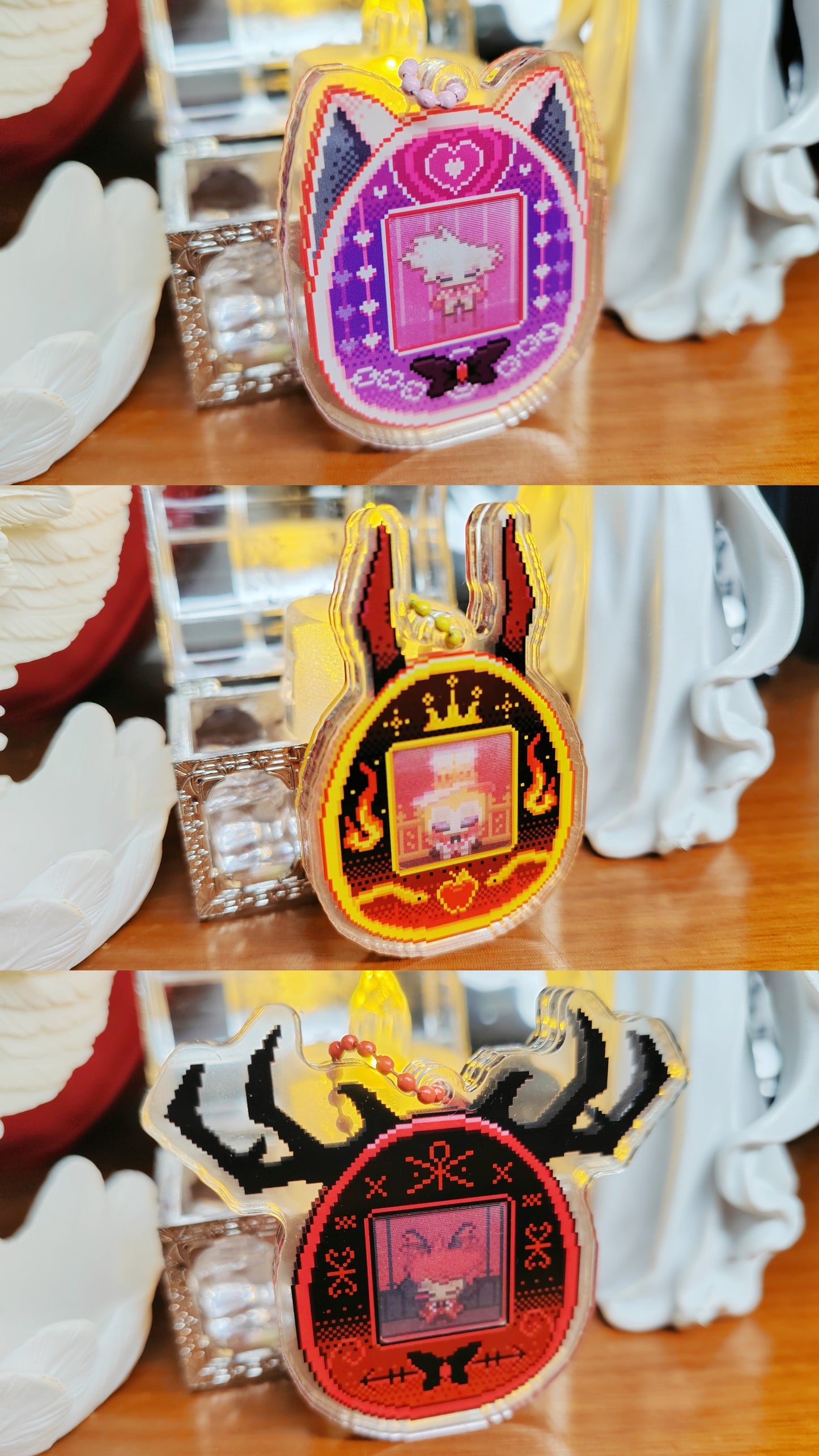 Hazbin Hotel 3D Lenticular Acrylic Charm Keychain Tamagotchi