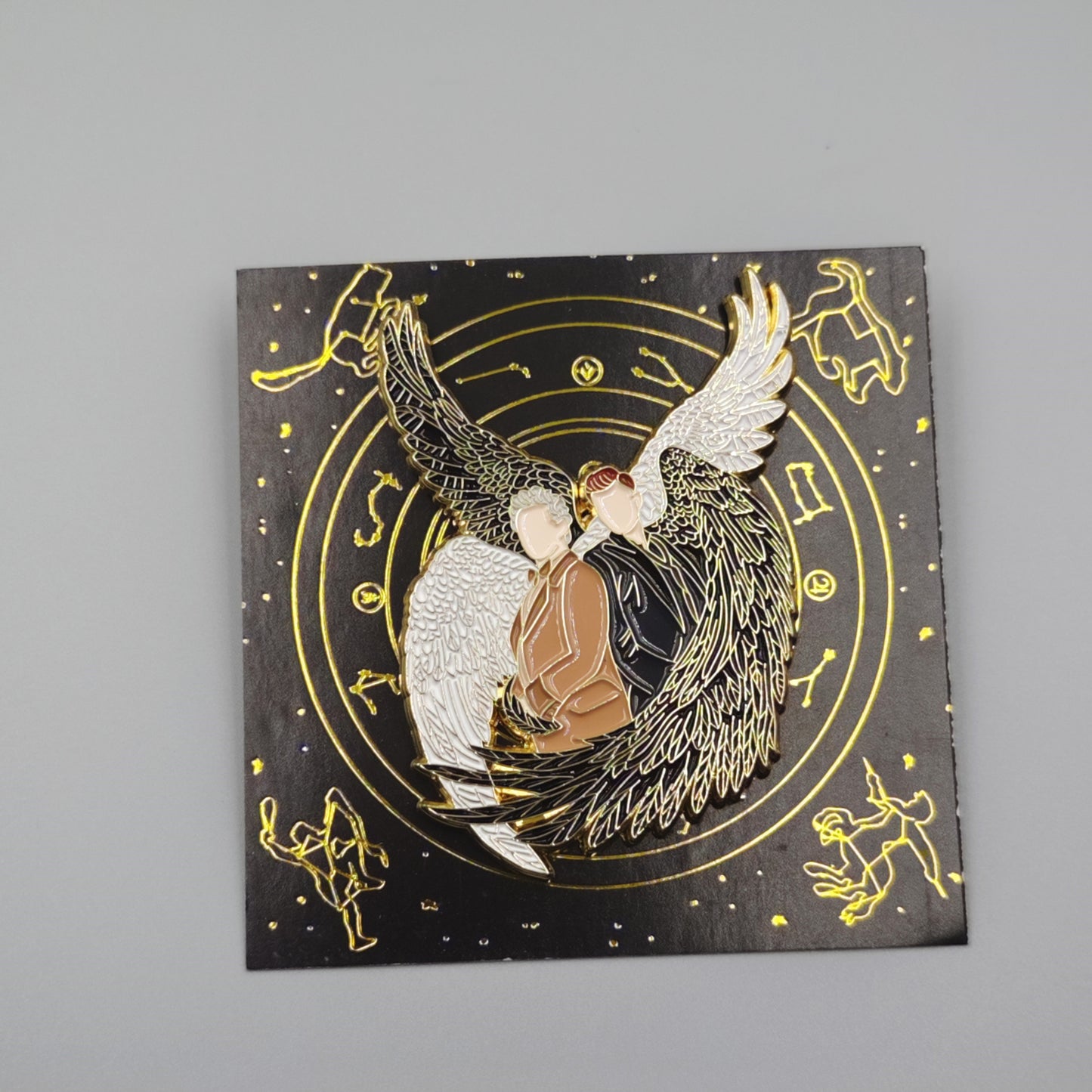 Aziraphale and Crowley Wings Enamel Pin Good Omens Pin