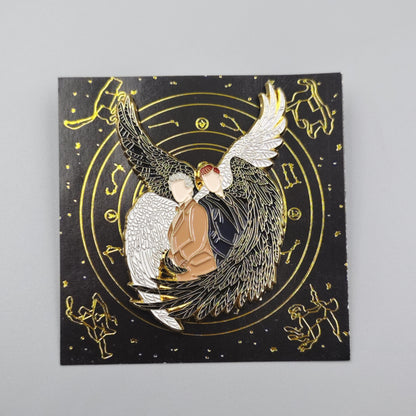 Aziraphale and Crowley Wings Enamel Pin Good Omens Pin