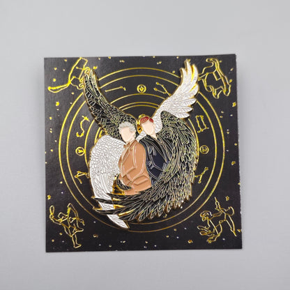 Aziraphale and Crowley Wings Enamel Pin Good Omens Pin