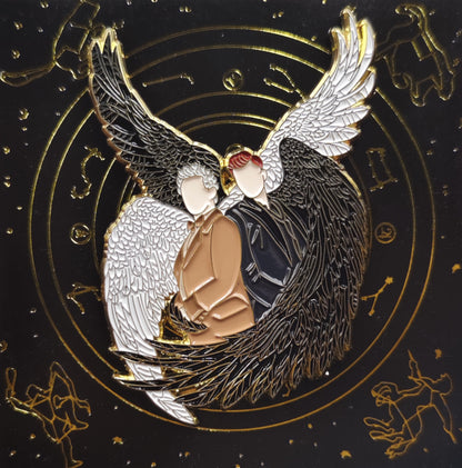 Aziraphale and Crowley Wings Enamel Pin Good Omens Pin