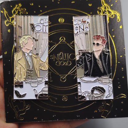 Cheers to the World Enamel Pin Set Good Omens Pin