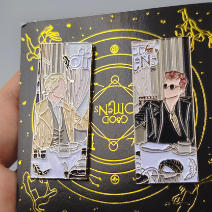 Cheers to the World Enamel Pin Set Good Omens Pin