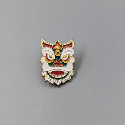 Lion Dance Enamel Pin Chinese Traditional Pins