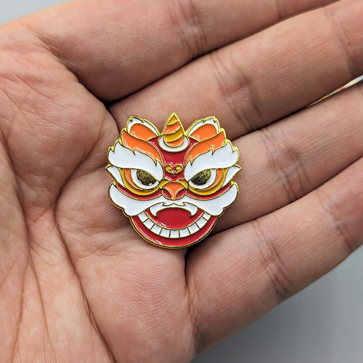 Lion Dance Enamel Pin Chinese Traditional Pins