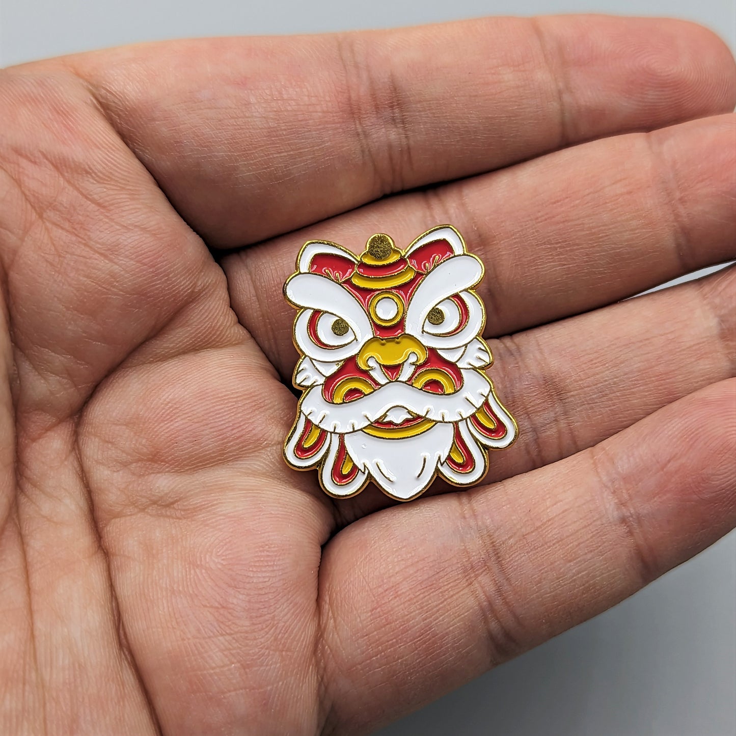 Lion Dance Enamel Pin Chinese Traditional Pins