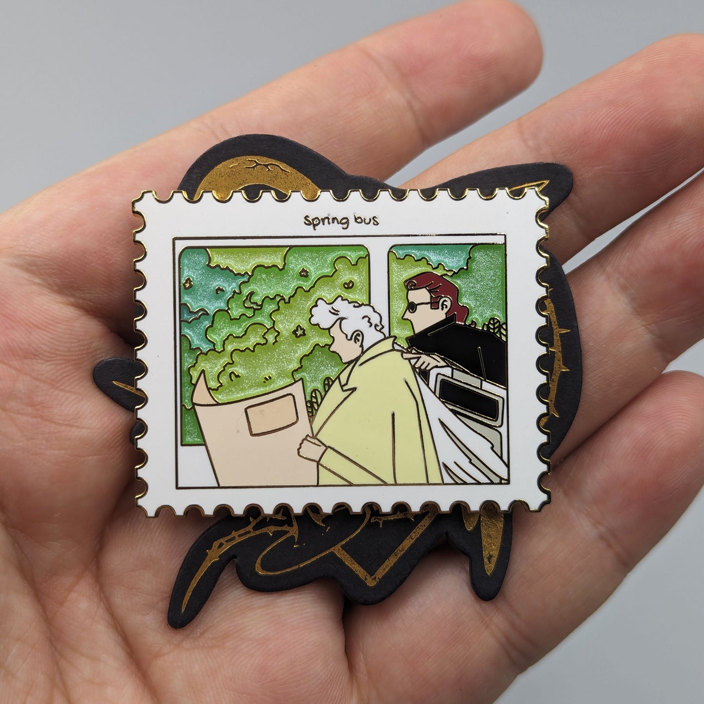 Good Omens Love Stamps Enamel Pin SET Ineffable Husbands Pin