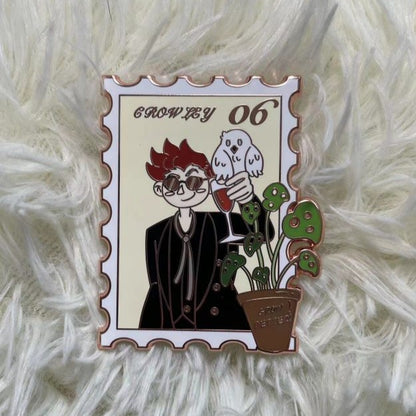 Valentine's Day Stamps Enamel Pin Good Omens Pin