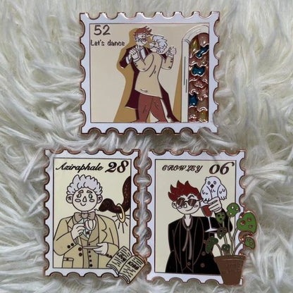 Valentine's Day Stamps Enamel Pin Good Omens Pin