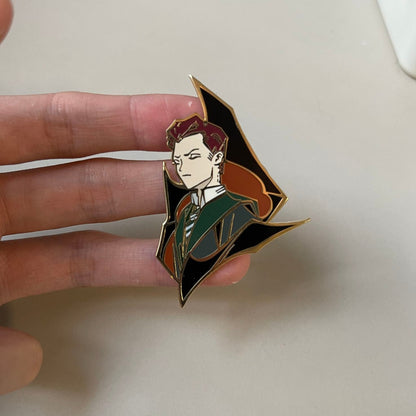 Hufflepuff Aziraphale and Slytherin Crowley Enamel Pin Good Omens Pin